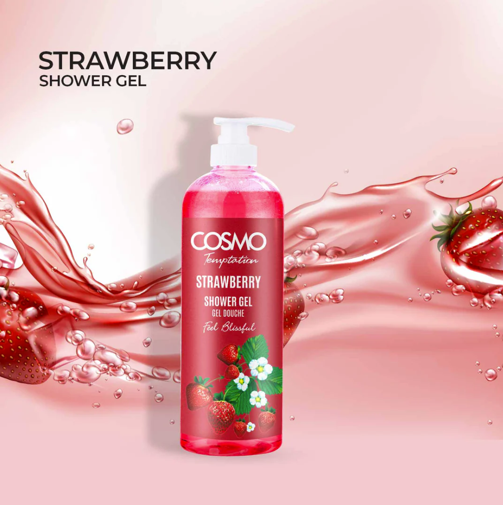Temptation Strawberry Shower Gel by Cosmo 1000ml