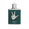 A clean studio shot of the green 100ml bottle, highlighting its minimalist form against the expressive, silver-toned hand centerpiece.