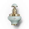 Uno scatto del prodotto in studio del flacone Juman Exclusive da 100 ml di colore verde chiaro con accenti dorati
